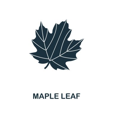 Akçaağaç Yaprağı vektör simgesi. Akçaağaç yaprağı ikonları koleksiyonundan yaratıcı bir işaret. Bilgisayar ve mobil için Düz Akçaağaç Yaprağı simgesi