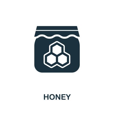 Bal vektörü simgesi. Bal ikonları koleksiyonundan yaratıcı bir işaret. Bilgisayar ve mobil için doldurulmuş yassı bal simgesi