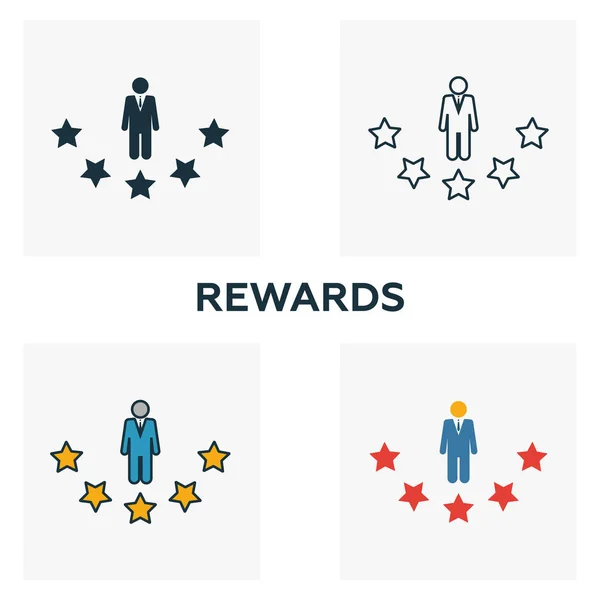 Rewards outline icon. Thin line element from crowdfunding icons collection. UI and UX. Pixel perfect rewards icon for web design, apps, software, print usage — Stock Vector