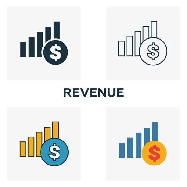 Gelir anahat simgesi. İnce çizgi crowdfunding simgeler koleksiyon öğesi. Web tasarım, apps, yazılım, yazdırma kullanım için UI ve UX Pixel mükemmel gelir simgesi — Stok Vektör