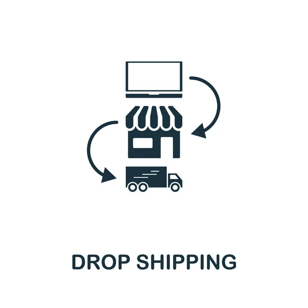 Drop Shipping símbolo vetor ícone. Sinal criativo da coleção de ícones de renda passiva. Ícone de envio de gota plana preenchido para computador e celular — Vetor de Stock