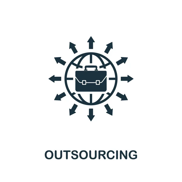 Outsourcing vector icono símbolo. Signo creativo de la recaudación de iconos de ingresos pasivos. Icono de Outsourcing plano lleno para computadora y móvil — Archivo Imágenes Vectoriales