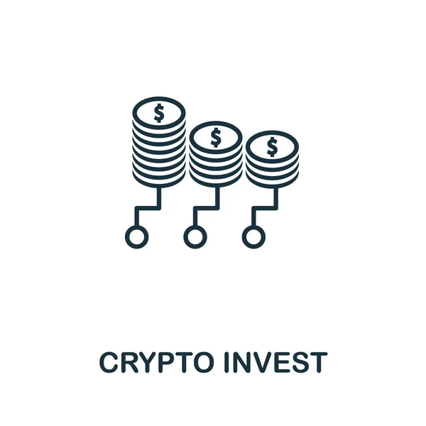 Crypto Invest εικονίδιο περίγραμμα. Λεπτή γραμμή έννοια στοιχείο από τη συλλογή εικονίδια τεχνολογίας fintech. Creative Crypto Invest εικονίδιο για εφαρμογές για κινητά και χρήση ιστού — Διανυσματικό Αρχείο