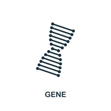 Gen simgesi. Biyoteknoloji ikonları koleksiyonundan yaratıcı bir işaret. Bilgisayar ve mobil için doldurulmuş düz gen simgesi