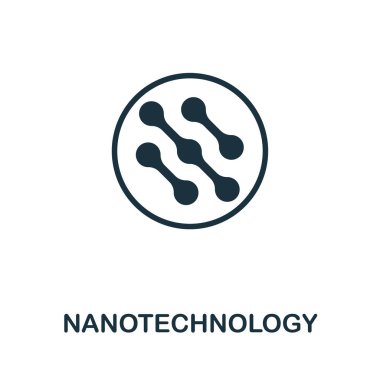 Nanoteknoloji simgesi. Biyoteknoloji ikonları koleksiyonundan yaratıcı bir işaret. Bilgisayar ve mobil için Düz Nanoteknoloji simgesi