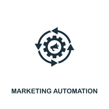 Pazarlama Otomasyonu simgesi. İçerik simgeleri koleksiyondan yaratıcı eleman tasarımı. Web tasarım, uygulamalar, yazılım, baskı kullanımı için Pixel mükemmel Pazarlama Otomasyonu simgesi