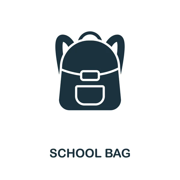 School Bag icon symbol. Creative sign from education icons collection. Filled flat School Bag icon for computer and mobile — Stock Photo, Image