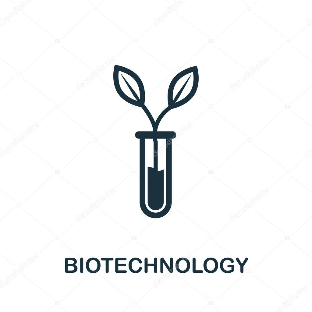 Biotechnology icon illustration. Creative sign from icons collection. Filled flat Biotechnology icon for computer and mobile. Symbol, logo graphics.