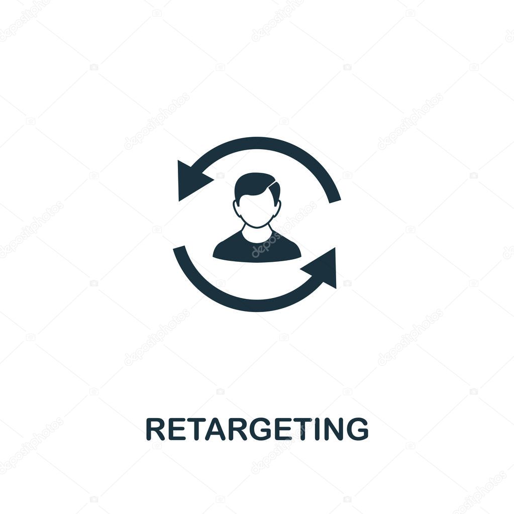 Retargeting icon. Creative element design from content icons collection. Pixel perfect Retargeting icon for web design, apps, software, print usage