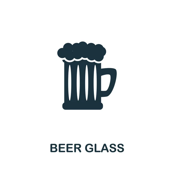 Symbol vektoru Beer Glass. Tvůrčí znak ze sbírky ikon na Oktoberfestu. Vyplněné ploché Pivní Skleněná ikona pro počítač a mobilní — Stockový vektor