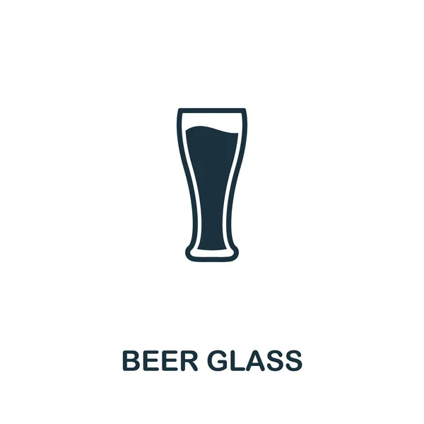Bier Glas vector symbool. Creatief teken uit de oktoberfest iconen collectie. Gevuld plat Bier Glas pictogram voor computer en mobiel — Stockvector