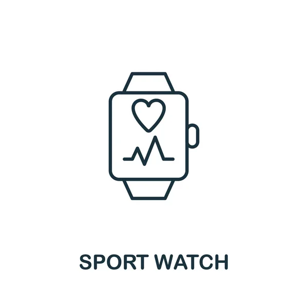 Sport Watch icon. Thin outline style design from fitness icons collection. Creative Sport Watch icon for web design, apps, software, print usage — 스톡 벡터