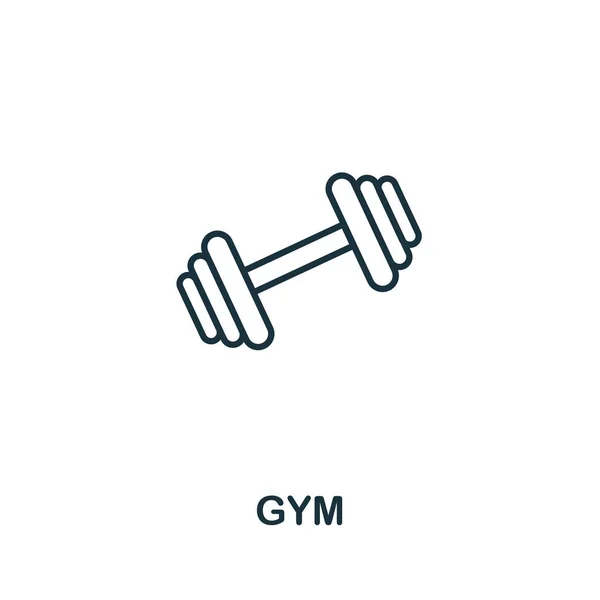 Gym icon. Thin outline style design from fitness icons collection. Creative Gym icon for web design, apps, software, print usage — Stock Vector