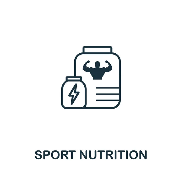 Αθλητική διατροφή εικονίδιο. Λεπτό σχέδιο περίγραμμα στυλ από τη συλλογή εικόνων γυμναστικής. Creative Sport Nutrition εικονίδιο για το σχεδιασμό ιστοσελίδων, εφαρμογές, λογισμικό, χρήση εκτύπωσης — Διανυσματικό Αρχείο