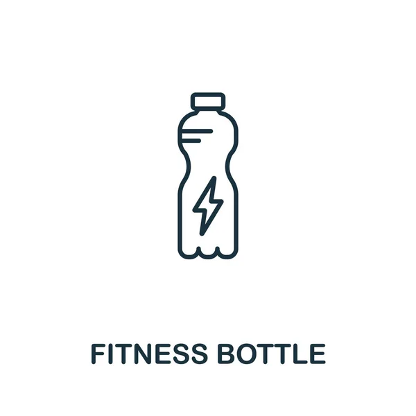 Икона фитнес-бутылки. Тонкий дизайн очертаний из коллекции икон фитнеса. Креативная иконка для веб-дизайна, приложений, программного обеспечения, использования печати — стоковый вектор