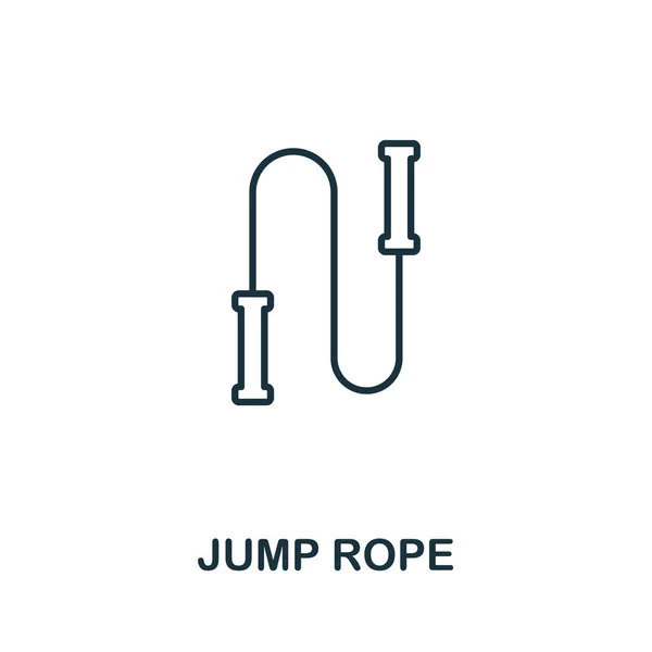 Ikona Jump Rope. Návrh tenkého obrysu z kolekce fitness ikon. Ikona Creative Jump Rope pro web design, aplikace, software, použití tisku — Stockový vektor