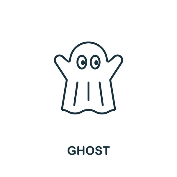 Geisterumrisse-Symbol. dünne Linie Stil aus Halloween-Ikonen Sammlung. Pixel perfekte einfache Element Ghost-Symbol für Web-Design, Apps, Software, Print-Nutzung — Stockvektor