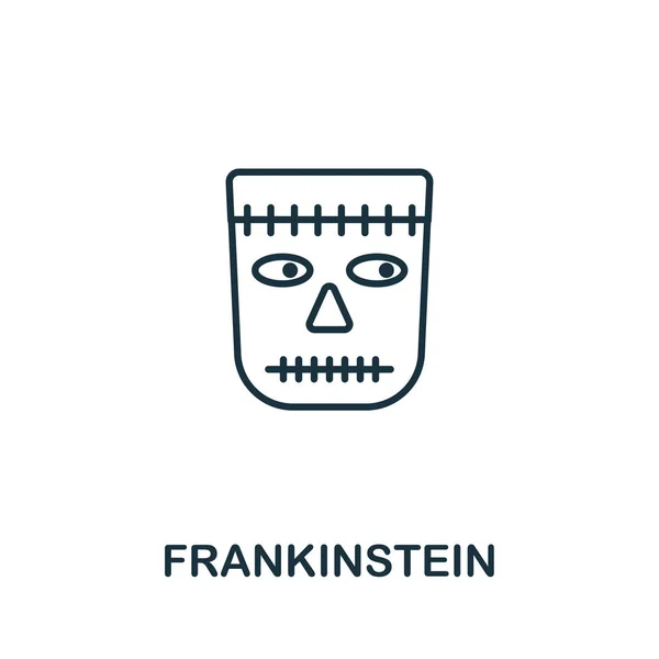 Frankinstein esboza el icono. Estilo de línea delgada de la colección de iconos de Halloween. Pixel perfecto elemento simple frankinstein icono para el diseño web, aplicaciones, software, uso de impresión — Vector de stock