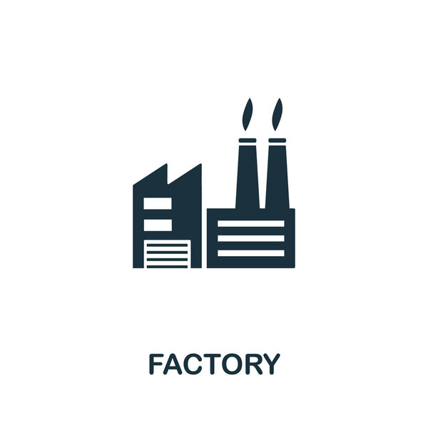 Factory vector icon symbol. Creative sign from buildings icons collection. Filled flat Factory icon for computer and mobile