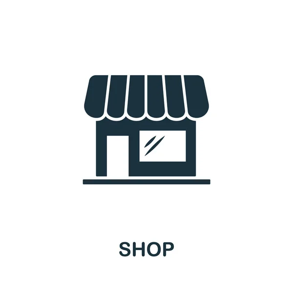 Shop vector icon symbol. Creative sign from buildings icons collection. Filled flat Shop icon for computer and mobile — 스톡 벡터