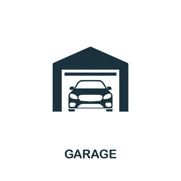 Garage vektor symbol. Kreativ skylt från byggnader ikoner samling. Fylld platt Garage ikon för dator och mobil — Stock vektor
