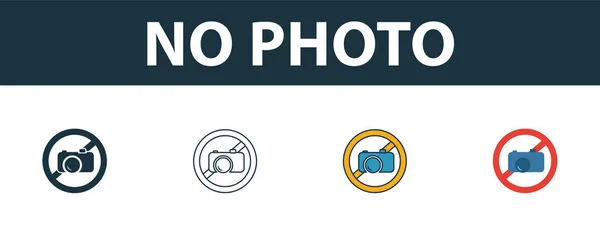 Geen fotopictogram. Dunne lijn overzicht stijl van winkelcentrum teken icons Collection. Premium geen fotopictogram voorontwerp, apps, software en meer — Stockvector