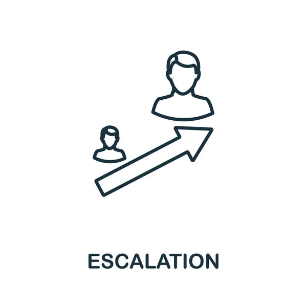 Escalation outline icon. Thin line concept element from crm icons collection. Creative Escalation icon for mobile apps and web usage — 스톡 벡터