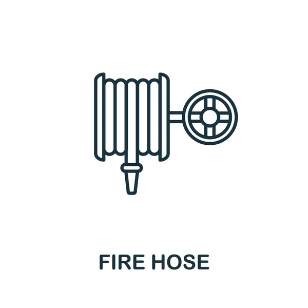 Icona del profilo del tubo antincendio. Elemento concept della linea sottile della collezione di icone antincendio. Icona Creative Fire Hose per applicazioni mobili e utilizzo web — Vettoriale Stock