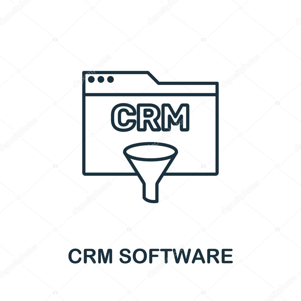 Crm Software outline icon. Thin line concept element from crm icons collection. Creative Crm Software icon for mobile apps and web usage.