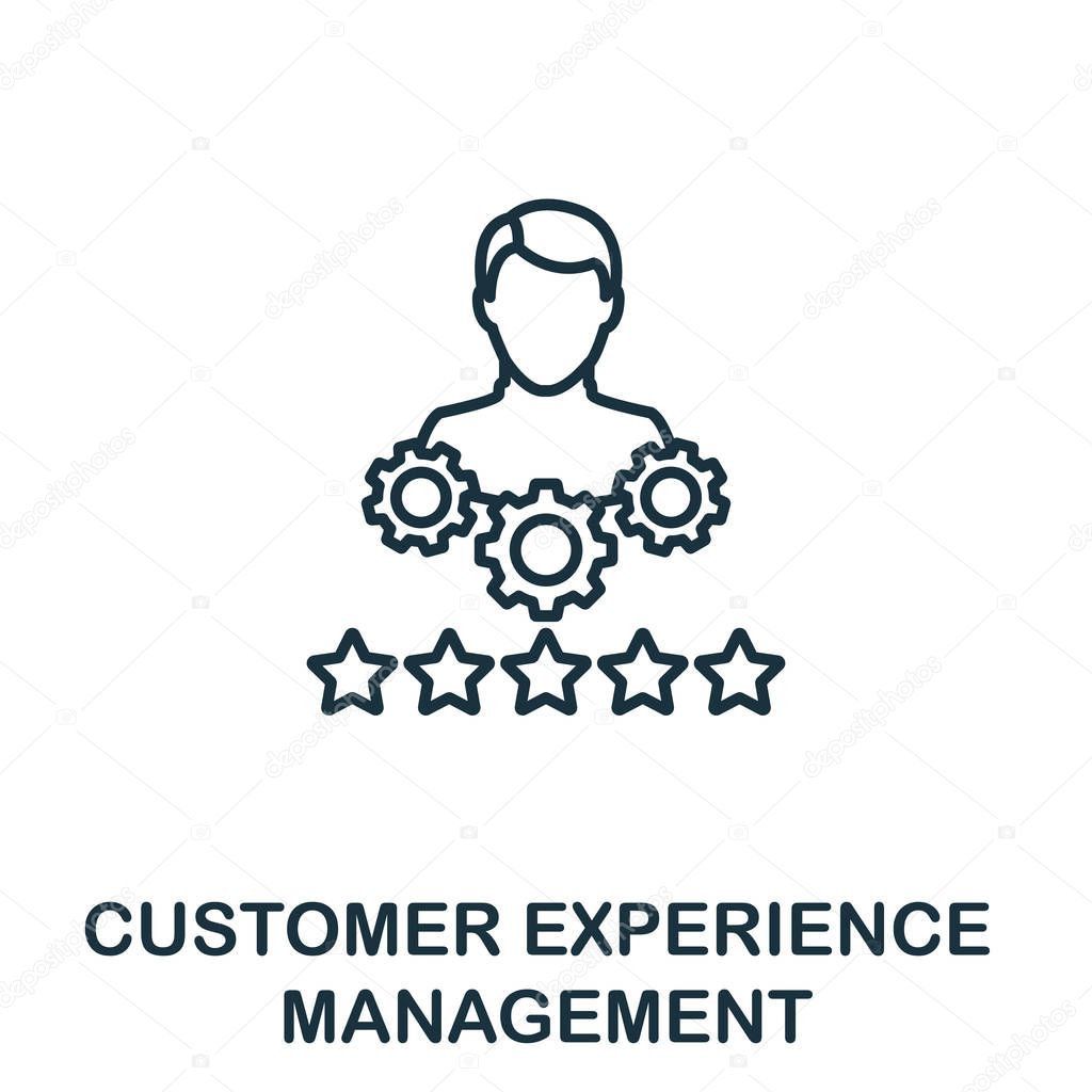 Customer Experience Management outline icon. Thin line concept element from crm icons collection. Creative Customer Experience Management icon for mobile apps and web usage.