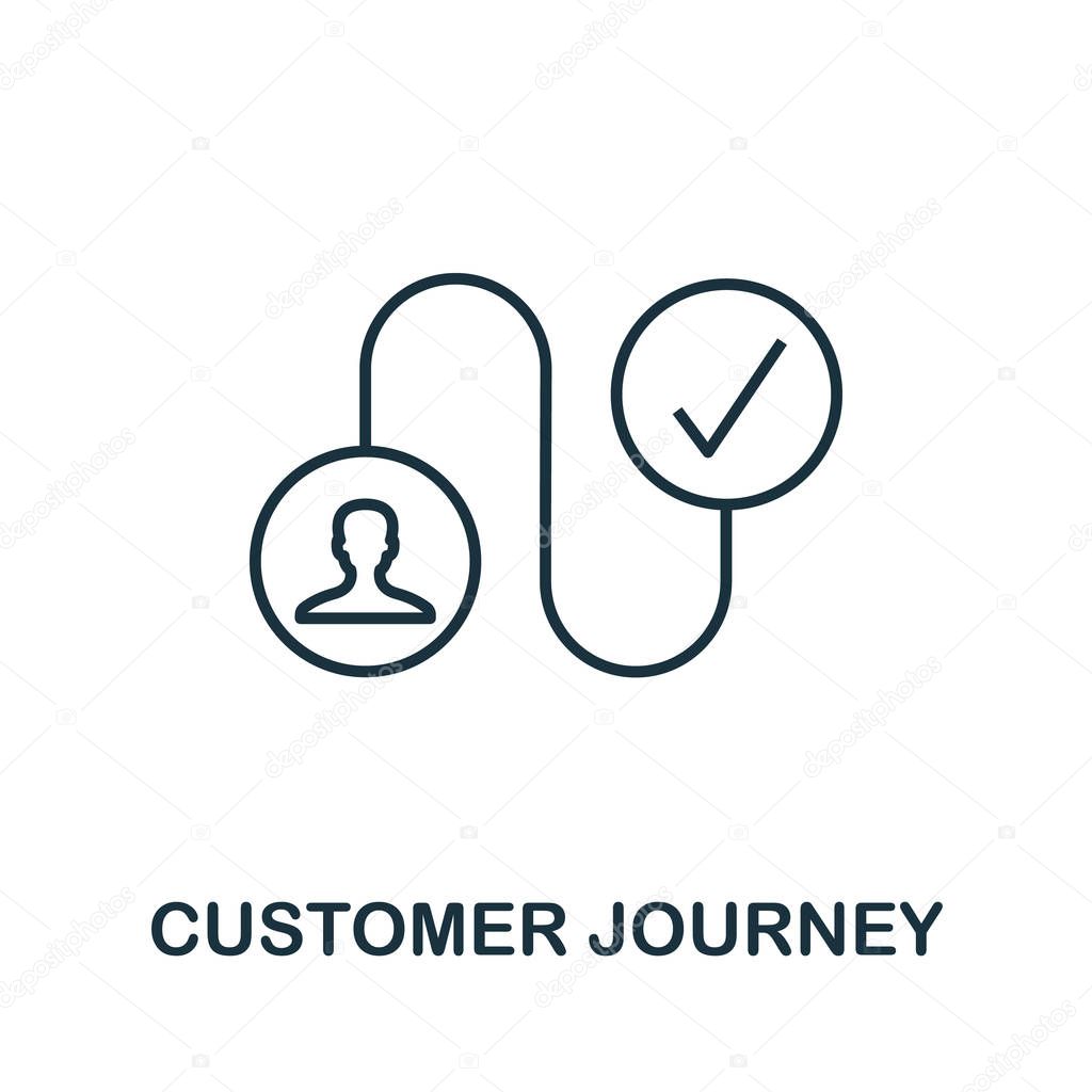 Customer Journey outline icon. Thin line concept element from crm icons collection. Creative Customer Journey icon for mobile apps and web usage.