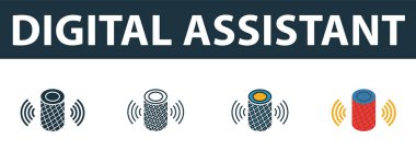 Digital Assistant icon set. Premium symbol in different styles from smart devices icons collection. Creative digital assistant icon filled, outline, colored and flat symbols