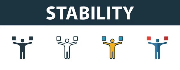 Stability icon set. Premium symbol in different styles from productivity icons collection. Creative stability icon filled, outline, colored and flat symbols — Stock Vector