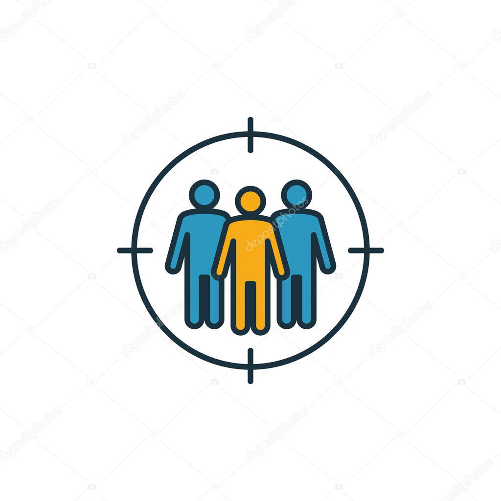 Focus Group icon. Outline filled creative elemet from advertising icons collection. Premium focus group icon for ui, ux, apps, software and infographics