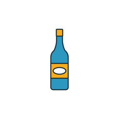 Bir şişe şarap ikonu. Ana hatları bar ve restoran ikonları koleksiyonundan yaratıcı elemet ile dolu. ui, ux, app, yazılım ve bilgi grafikleri için kaliteli şarap simgesi