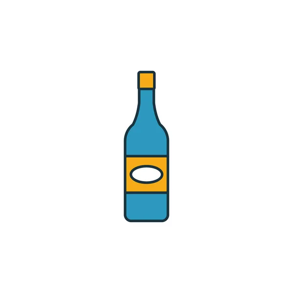 Bir şişe şarap ikonu. Ana hatları bar ve restoran ikonları koleksiyonundan yaratıcı elemet ile dolu. ui, ux, app, yazılım ve bilgi grafikleri için kaliteli şarap simgesi — Stok Vektör