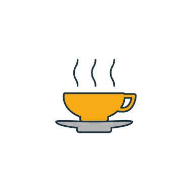 Kahve kupası ikonu. Ana hatları bar ve restoran ikonları koleksiyonundan yaratıcı elemet ile dolu. ui, ux, app, yazılım ve bilgi grafikleri için birinci sınıf kahve bardağı simgesi