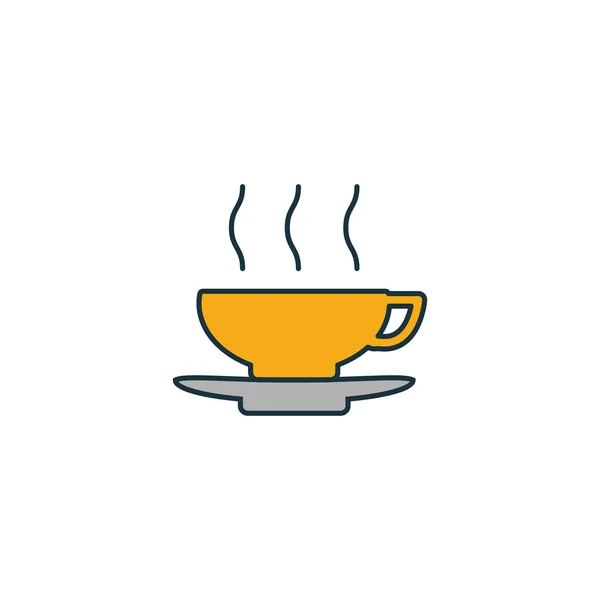 Кофейная чашка. Контур заполнял креативный элемет из коллекции икон баров и ресторанов. Иконка чашки кофе для ui, ux, приложений, программного обеспечения и инфографики — стоковый вектор