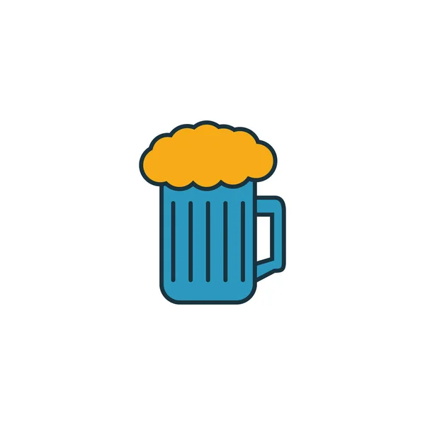 Icono de cerveza. Esquema lleno de elementos creativos de la colección de iconos de bares y restaurantes. Icono de cerveza premium para ui, ux, aplicaciones, software e infografías — Archivo Imágenes Vectoriales