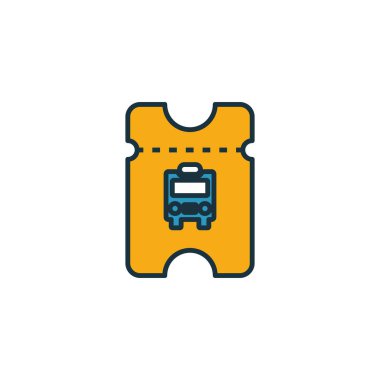 Taşıma Bileti anahat simgesi. Şehir öğeleri simgeleri koleksiyonundan ince stil tasarımı. Taşıma bileti simgesinin piksel mükemmel sembolü. Web tasarımı, uygulamalar, yazılım, baskı kullanımı