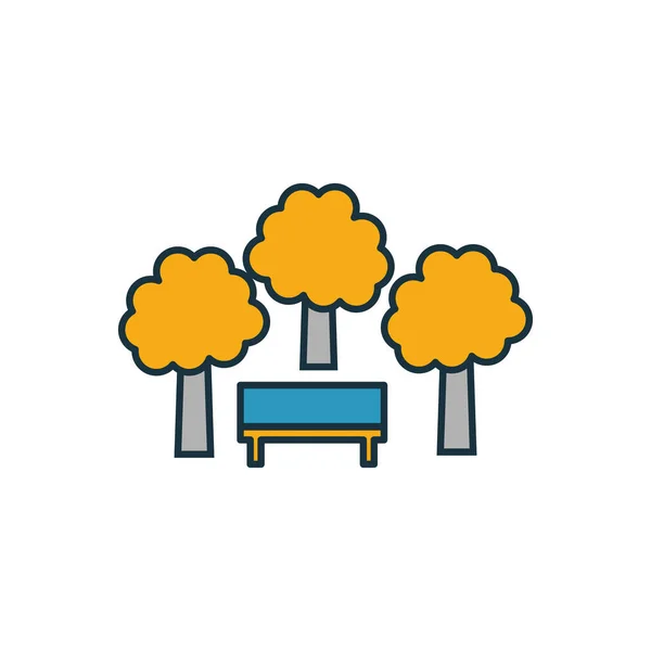 Ícone de contorno do Parque Público. Design de estilo fino da coleção de ícones de elementos da cidade. Pixel símbolo perfeito do ícone do parque público. Web design, aplicativos, software, uso de impressão — Vetor de Stock