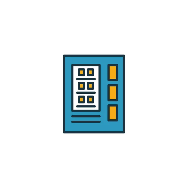 Pictogram verkoopautomaat overzicht. Dun ontwerp uit de collectie van City Elements icons. Pixel perfect symbool van automaat pictogram. Webdesign, apps, software, printgebruik — Stockvector