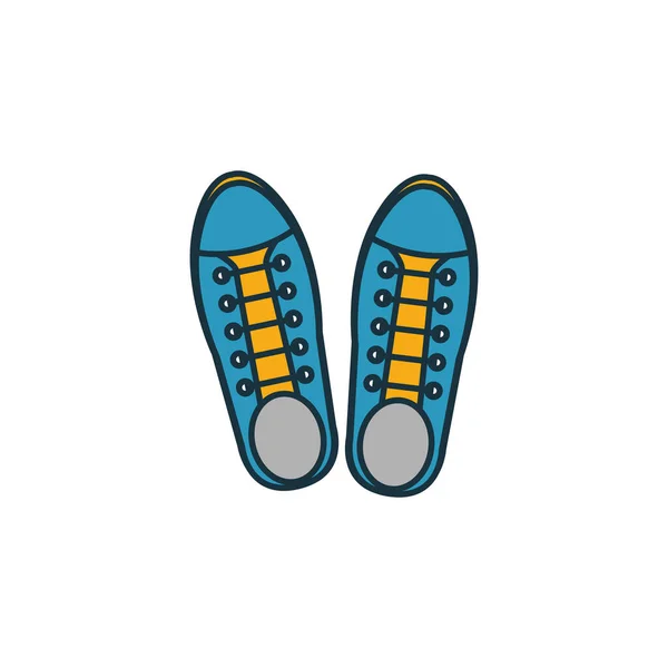 Icono de zapatillas. Pixel perfecto. Uso para diseño web, aplicaciones, software, impresión. Zapatillas de deporte icono de diseño de la colección de ropa . — Archivo Imágenes Vectoriales