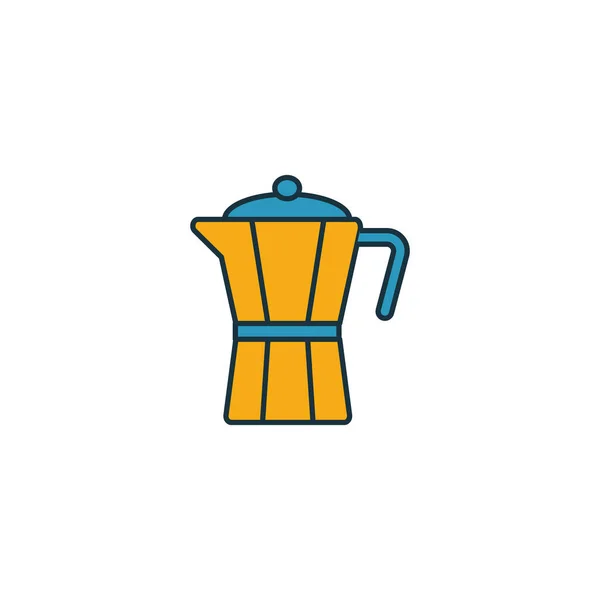 Ícone de Moka Pot. Design de símbolo de linha fina da coleção de ícones da loja de café. UI e UX. Ícone de moka pote simples criativo para web e celular —  Vetores de Stock