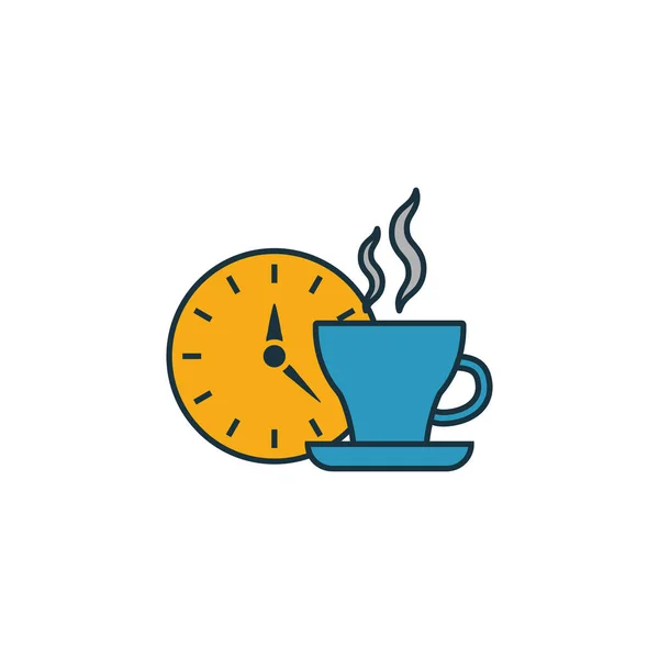 커피 타임 아이콘. 커피숍 아이콘 콜렉션의 선 심볼 디자인. UI 와 UX 입니다. 웹과 모바일을 위한 간단 한 커피 타임 아이콘 — 스톡 벡터
