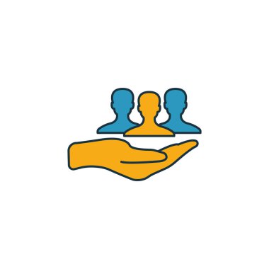 Sosyal katılım anahat simgesi. İnce çizgi crowdfunding simgeler koleksiyon öğesi. Web tasarım, apps, yazılım, yazdırma kullanım için UI ve UX Pixel mükemmel sosyal katılım simgesi