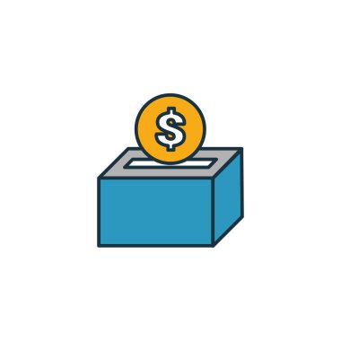 Bağış anahat simgesi. İnce çizgi crowdfunding simgeler koleksiyon öğesi. Web tasarım, apps, yazılım, yazdırma kullanım için UI ve UX Pixel mükemmel bağış simgesi