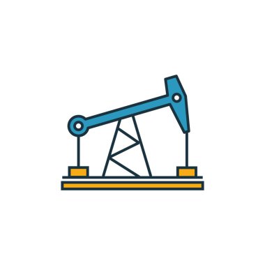Petrol pompası ikonu ayarlandı. Güç ve enerji ikonları koleksiyonundan farklı stillerde dört element. Yaratıcı yağ pompası simgeleri doldurulmuş, ana hatları çizilmiş, renkli ve düz semboller