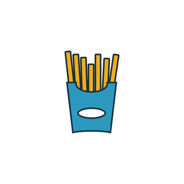 Pommes Ikone Set. vier Elemente in unterschiedlichen Stilen aus der Sammlung von Fastfood-Ikonen. Kreative Pommes-Icons gefüllt, Umrisse, farbige und flache Symbole — Stockvektor