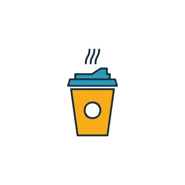 Koffie icoon set. Vier elementen in verschillende stijlen uit de fastfood iconen collectie. Creatieve koffie pictogrammen gevuld, omtrek, gekleurde en platte symbolen — Stockvector